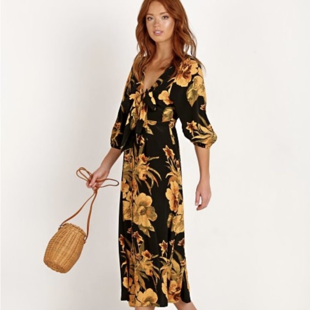 NWT Free People Faithful The Brand Oliveria Midi Dress Size XL - Picture 8 of 9